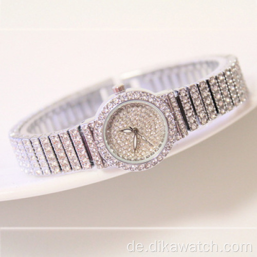 BS 1101 Luxus Damen Gold Armbanduhr Voller Diamant Damenuhr Armband Strass Stahl Uhrenarmband Luxusuhren
